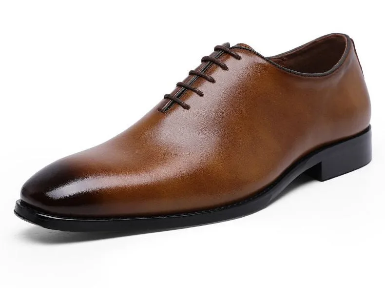 2023 leather shoes men's hand-polished leather shoes dress leather shoes lace-up leather shoes business men's shoes professional wear