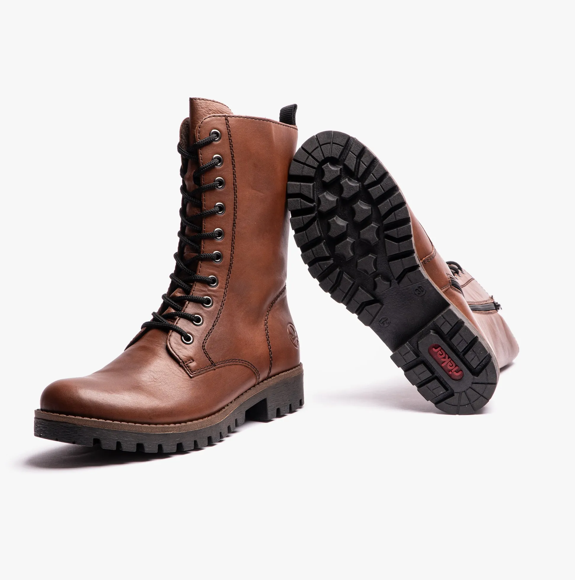 78544-25 Womens Leather Mid-Calf Boots Brown