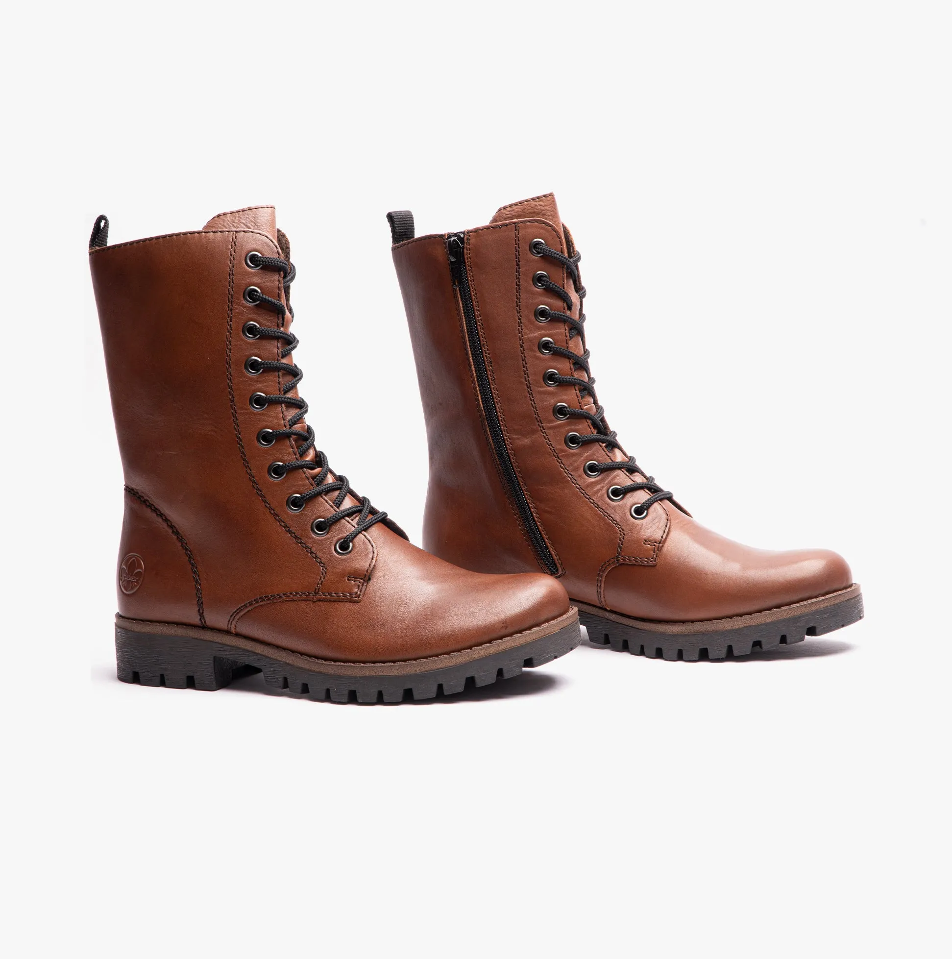78544-25 Womens Leather Mid-Calf Boots Brown