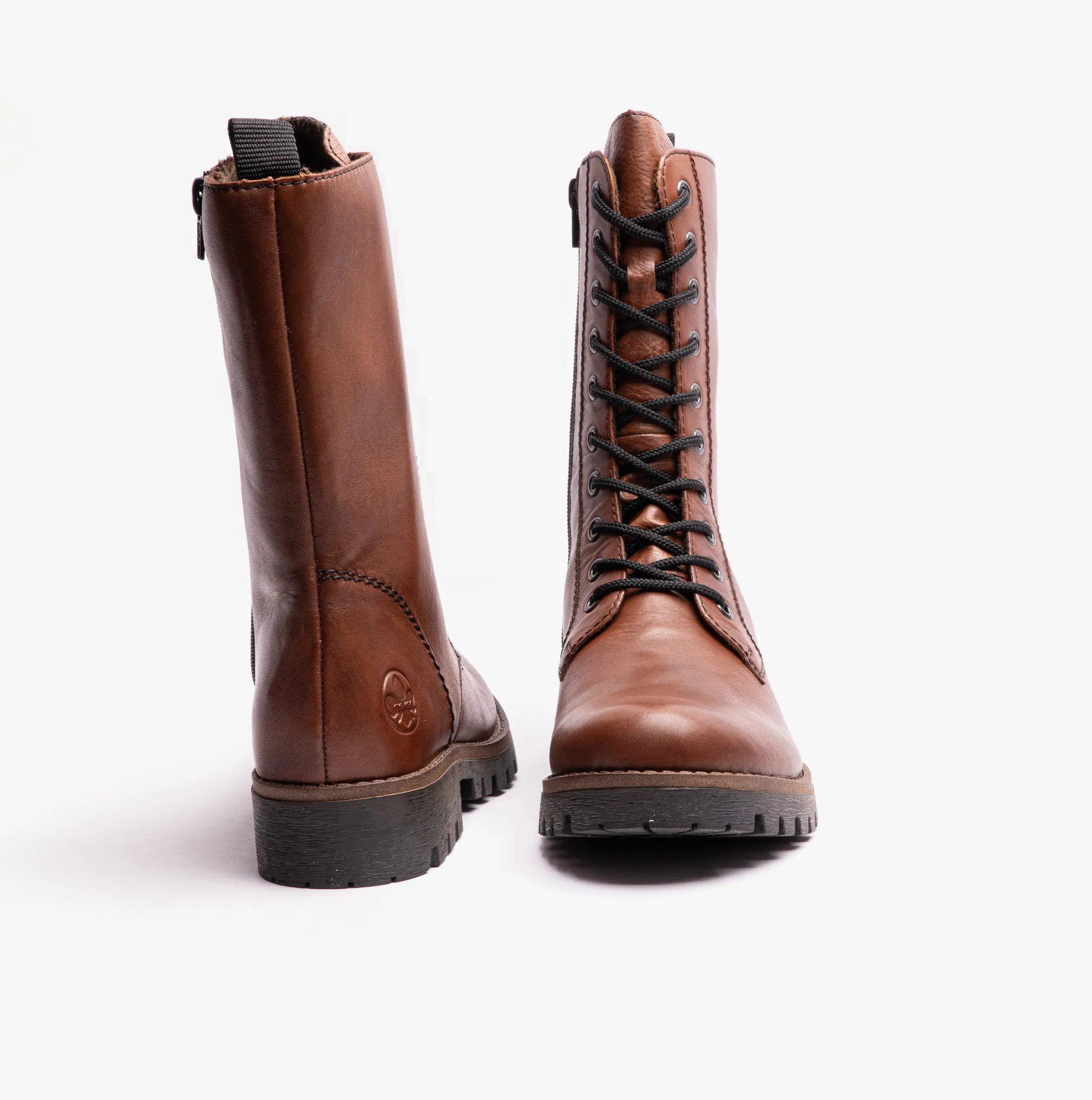 78544-25 Womens Leather Mid-Calf Boots Brown