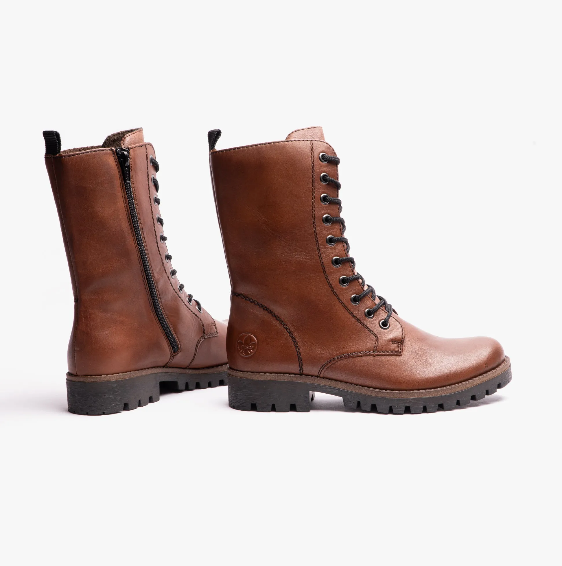 78544-25 Womens Leather Mid-Calf Boots Brown