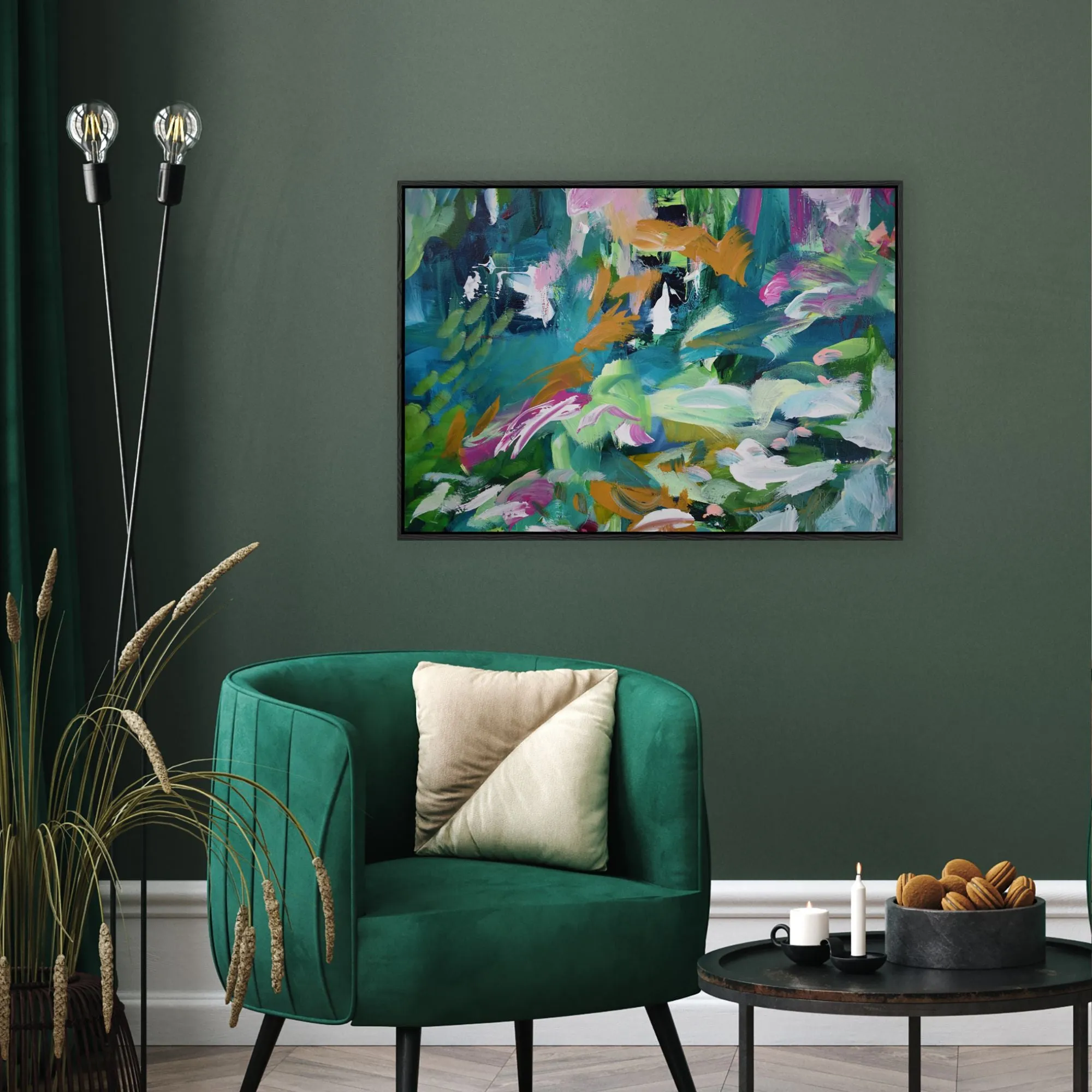 Abstract 142 Framed Canvas