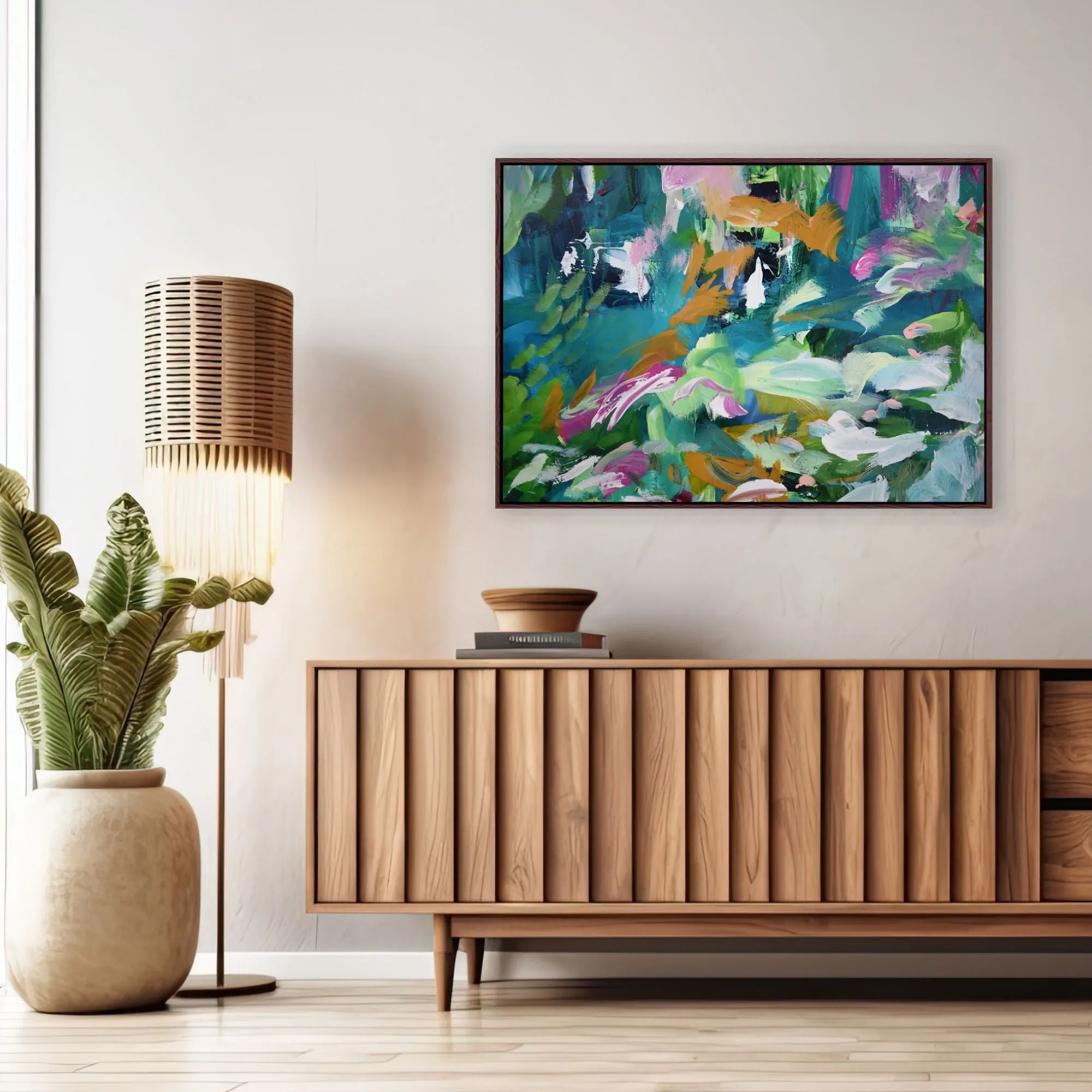 Abstract 142 Framed Canvas