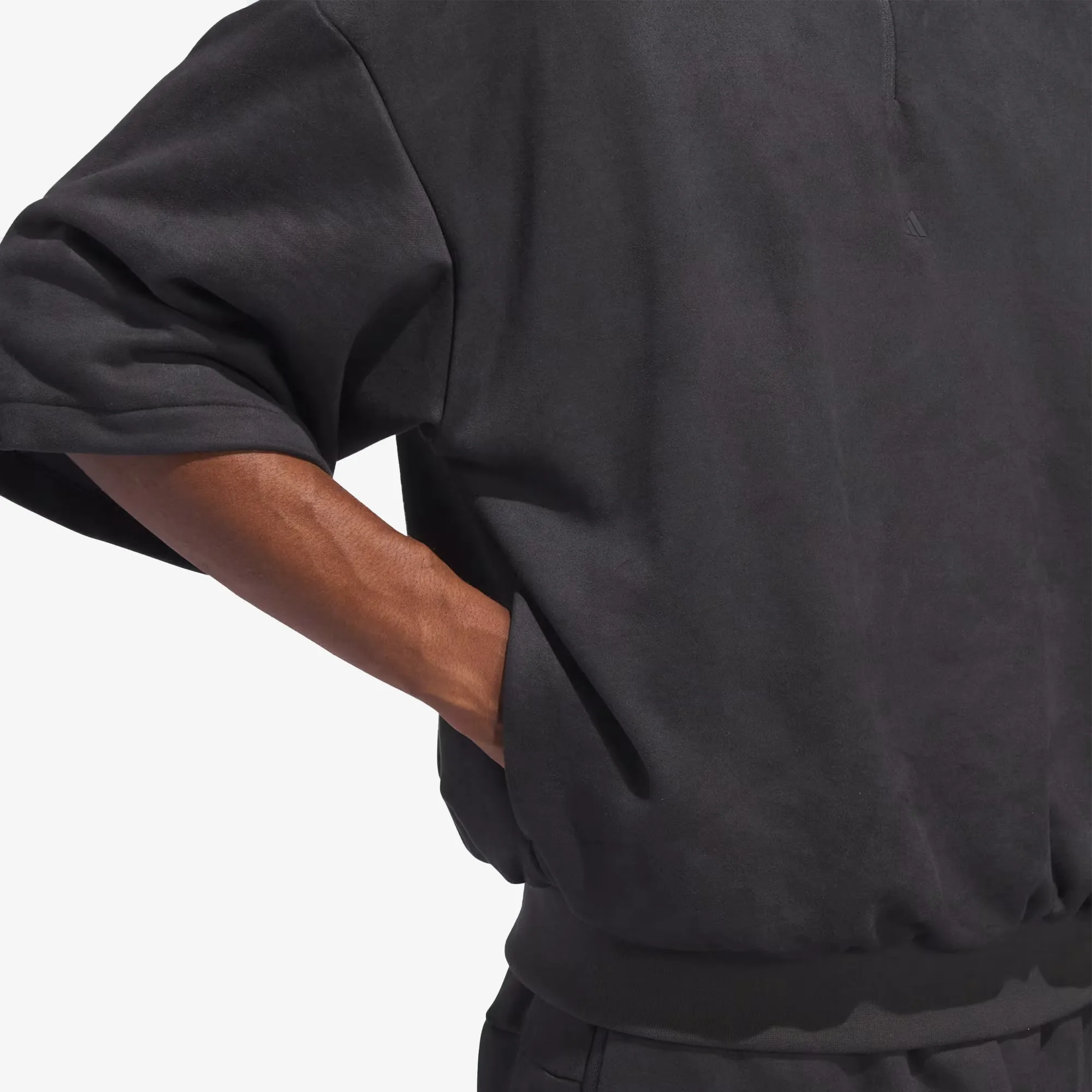 Adidas Originals | BASKETBALL SUEDED 3/4 HALF-ZIP SWEATSHIRT  { CARBON