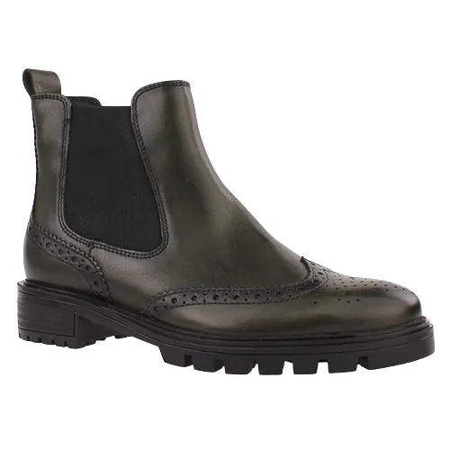 Ara Womens 29514 Chelsea Boots - Stylish Green Leather