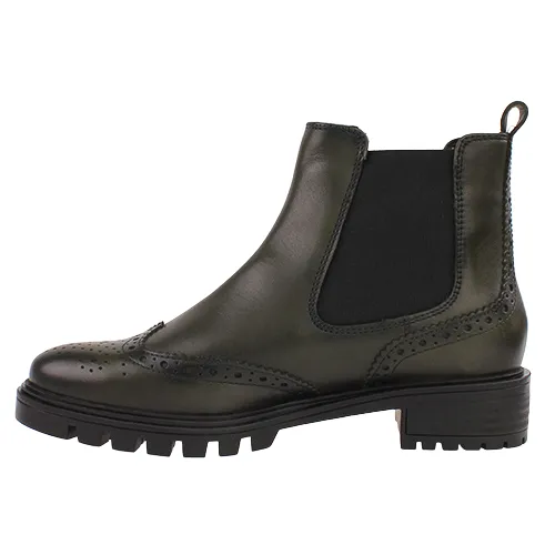 Ara Womens 29514 Chelsea Boots - Stylish Green Leather