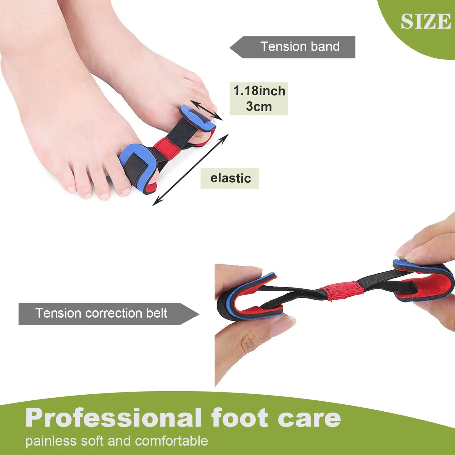 AWAVM 3-piece hallux valgus correction kit contains hallux valgus correction thumb valgus orthopaedic socks, day and night, toe separator, silicone separator
