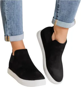 Bcshiye Women's Wedge Sneakers Hidden Heel Platform Walking Booties Hidden Wedge Sneakers Round Toe Ankle Boots