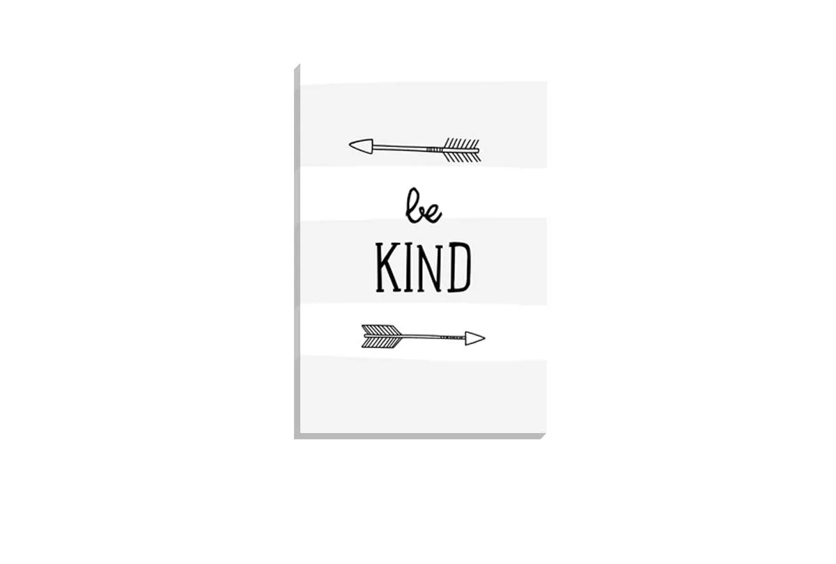 Be Kind Grey Stripe | Scandinavian Kid's Wall Art Print