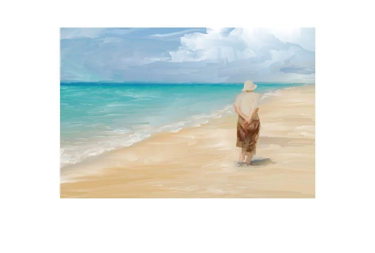 Beach Combing | Canvas Wall Art Print