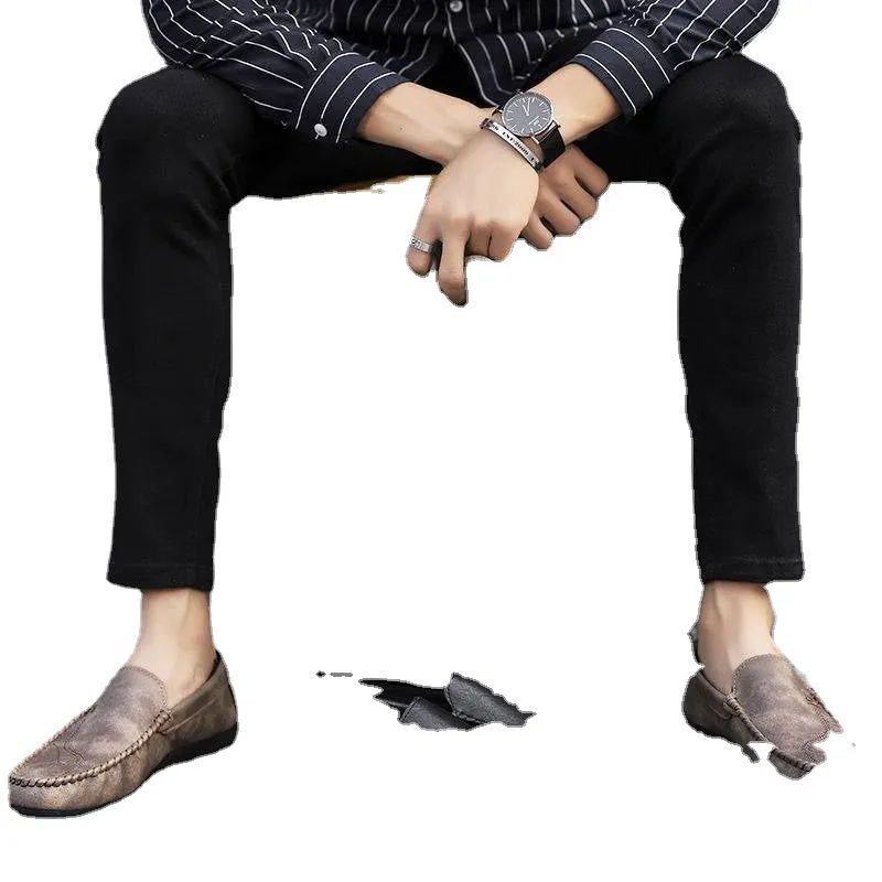 Bean shoes, young men, leisure, lazy people, soft soles, slippery driving, fun shoes, fine guys.