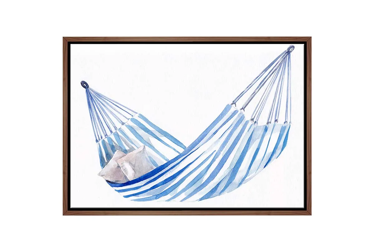 Blue Stripped Hammock | Hamptons Canvas Wall Art Print