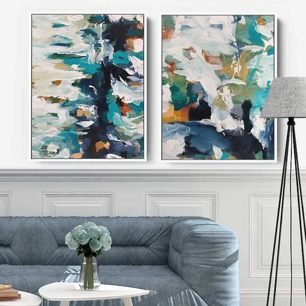 Blue Water Canvas Set Of 2