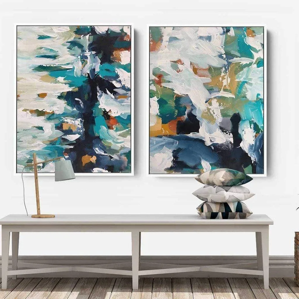 Blue Water Canvas Set Of 2
