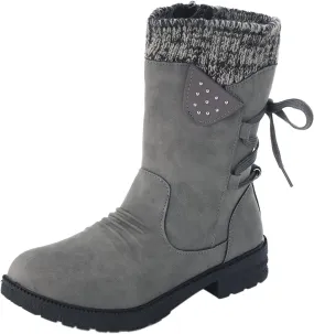 Boots For Women Low Heel Mid Calf Winter Boots Side Zip Western Platform Hiking Booties Warm Non Slip Outdoor Shoes