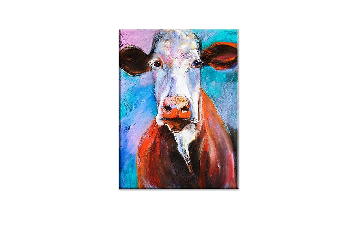 Brown Cow Abstract | Canvas Wall Art Print