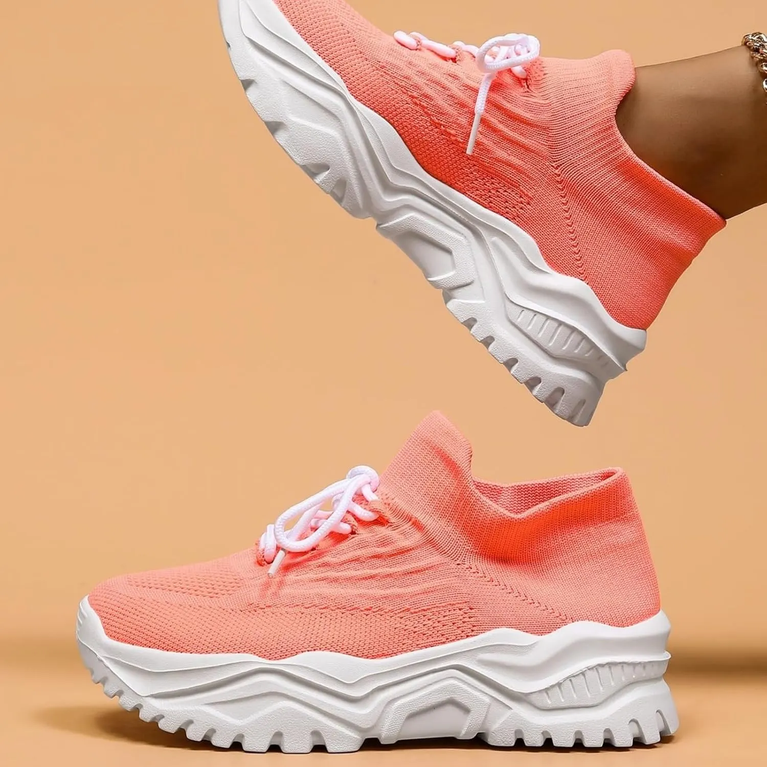 Canbebig Orthopedic Shoes for Women Slip-On Running Shoes Breathable Arch Support Walking Gym Shoe Casual Comfortable Ankle Socks Sneakers
