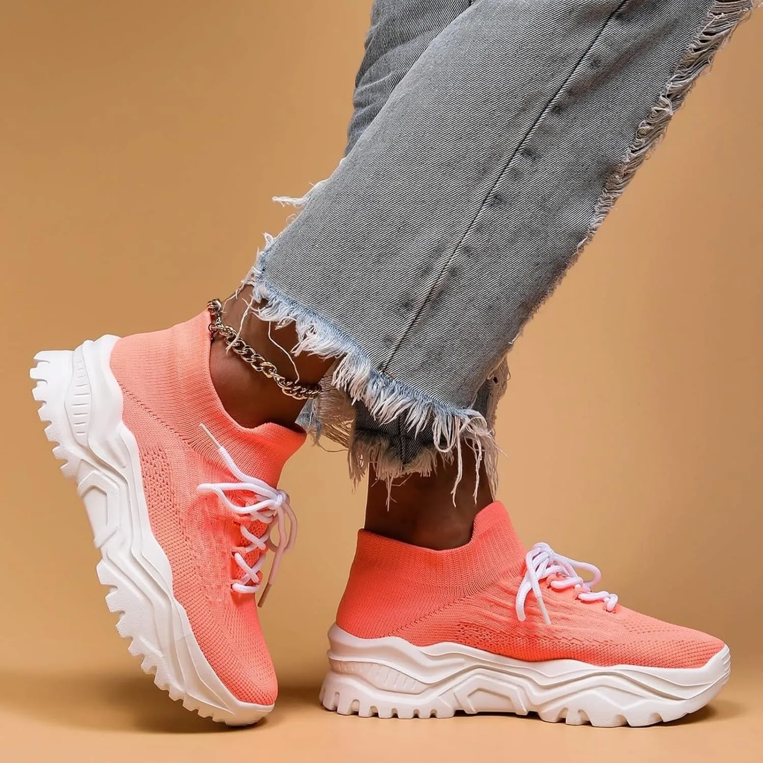 Canbebig Orthopedic Shoes for Women Slip-On Running Shoes Breathable Arch Support Walking Gym Shoe Casual Comfortable Ankle Socks Sneakers