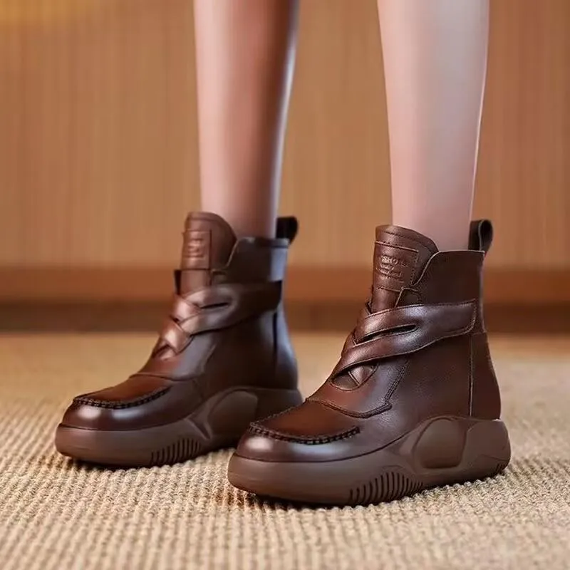 (🎄Christmas Big Sale)Leather Thermal Velcro Corrective Boots