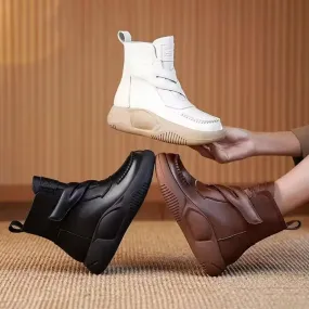 (🎄Christmas Big Sale)Leather Thermal Velcro Corrective Boots