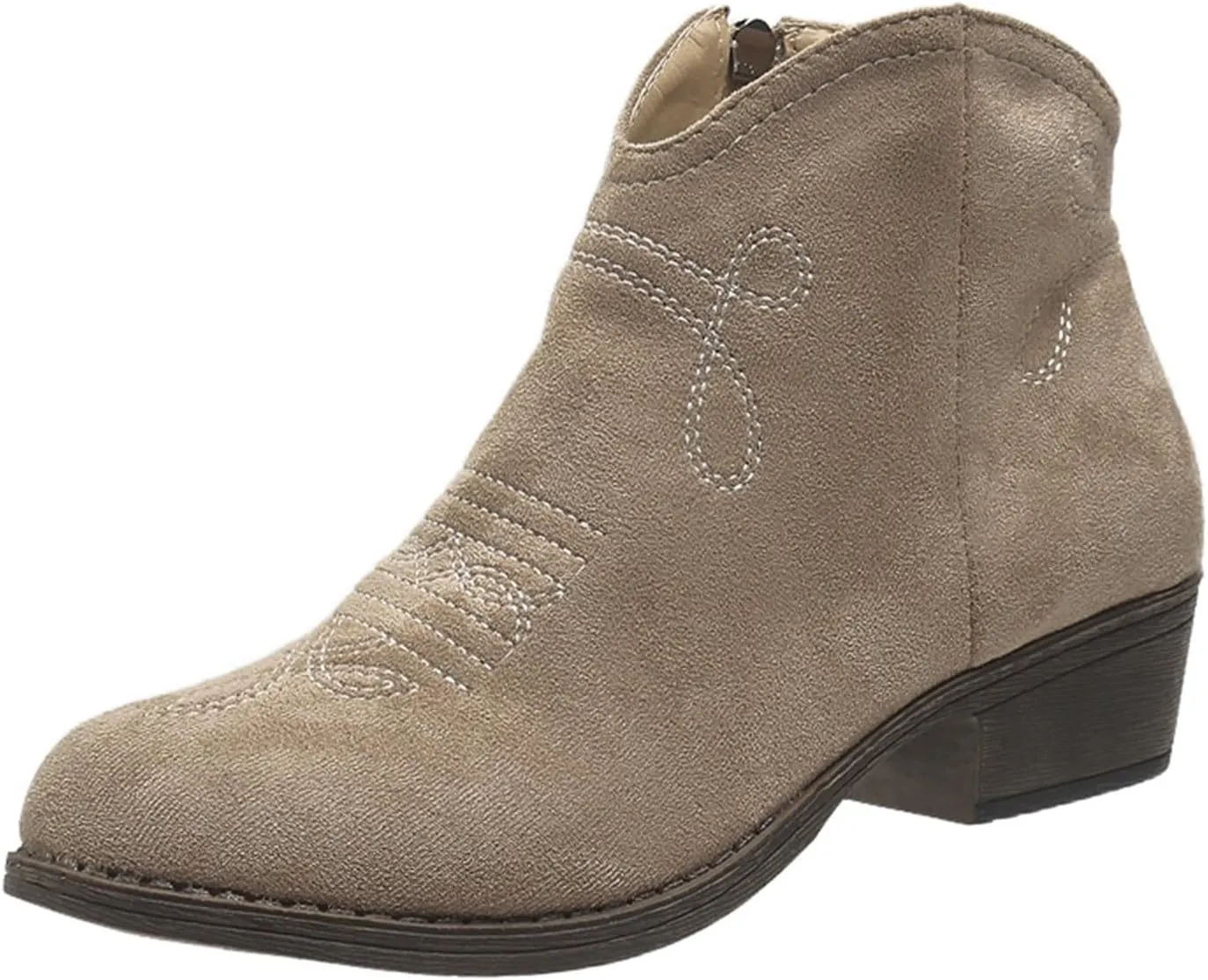 Cowboy Boots for Women Women's Low Heel Comfortable Western Cowgirl with Side Zip Boots Ankle Boots Fashion Booties