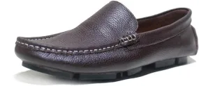 Easy to Put and Remove. Loafer Shoes for Men Genuine Leather Round Toe Stitching Details Rubber Sole Anti-Slip Flat Heel Resistant Flexible Lightweight Driving Slip on for All Occasions