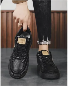 Fashion Casual Business Men's Shoes Low-top lace-up Leather, Business Commuting Work Driving, Four Seasons