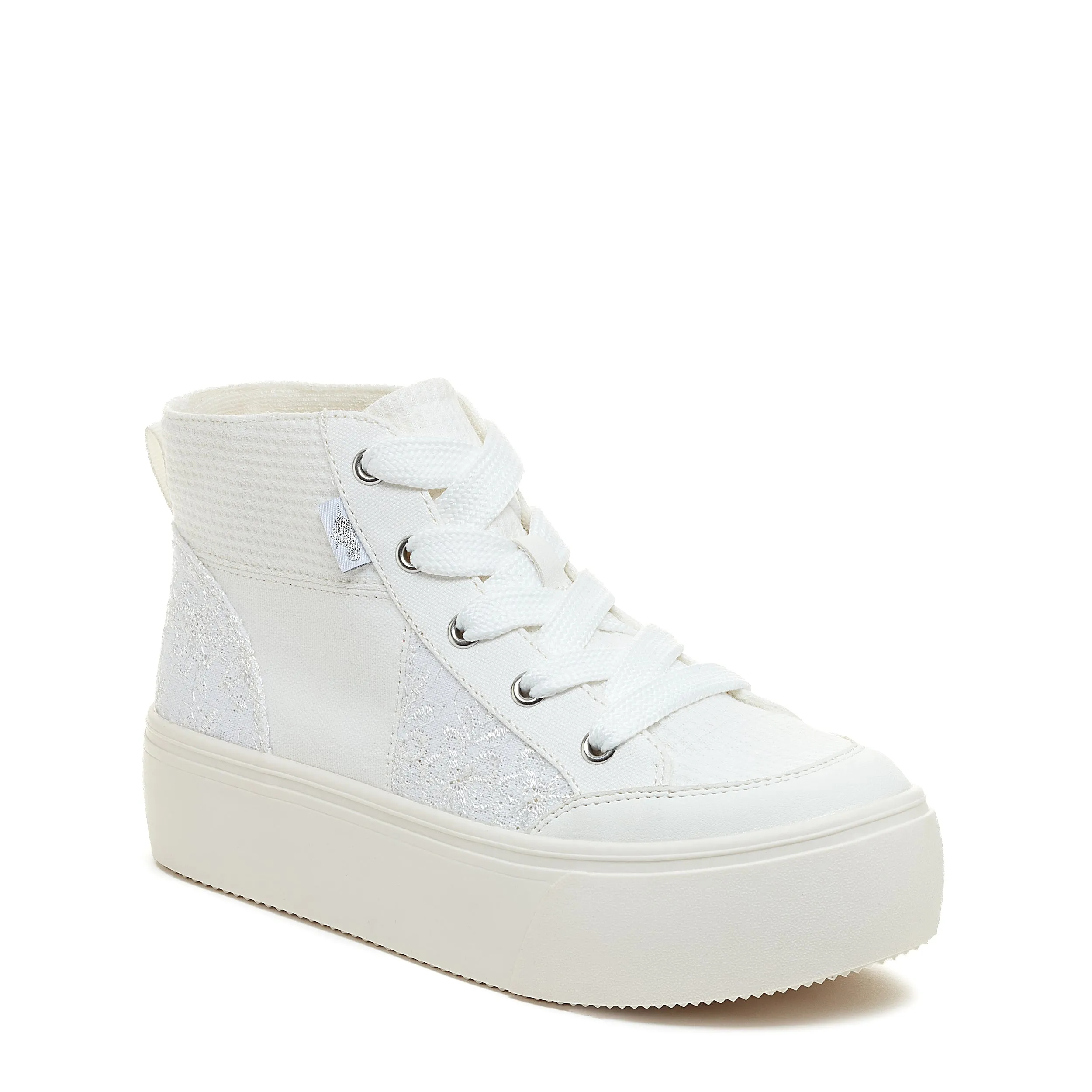 Stylish White Patchwork Platform Sneakers for Women