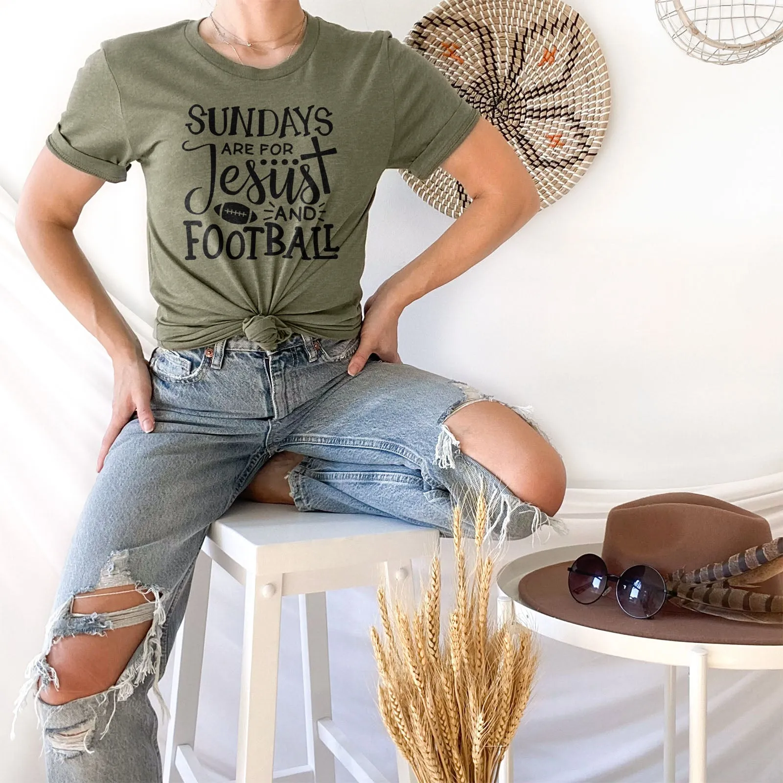 Football And Jesus Tee
