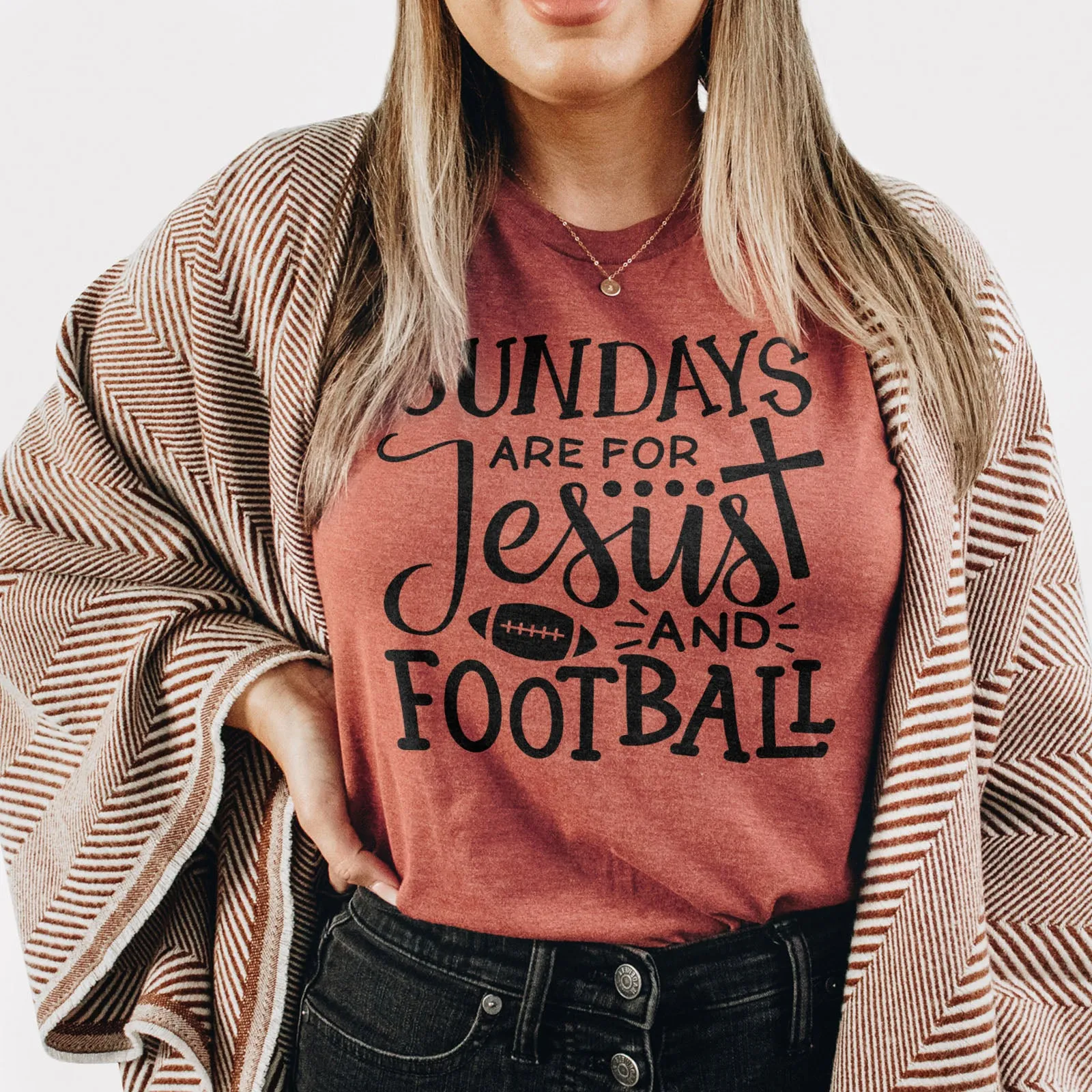 Football And Jesus Tee
