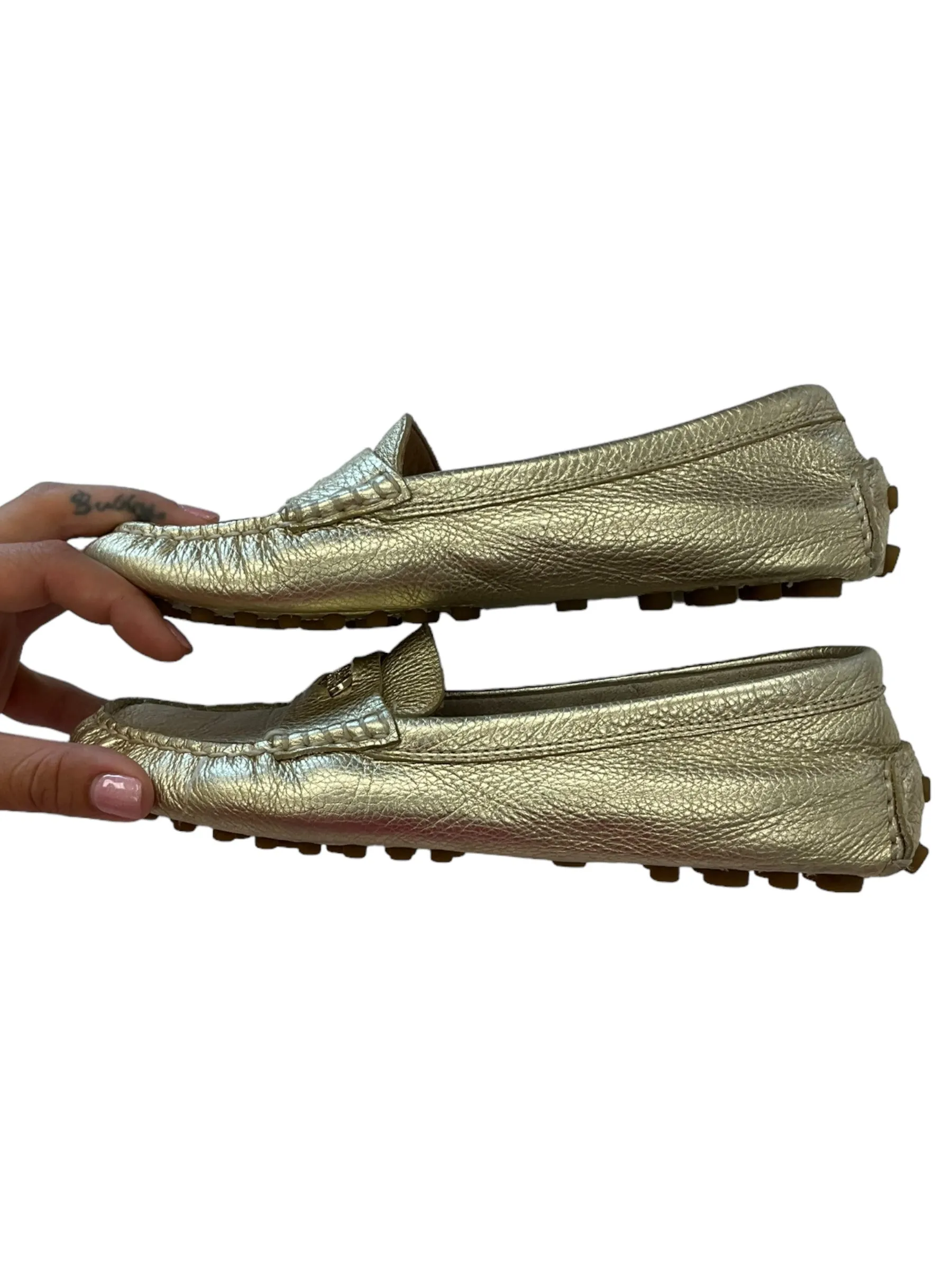 Gold Shoes Designer Coach, Size 7.5