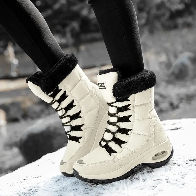 Groovywish Women Mid-Calf Boots Orthopedic Warm Plush