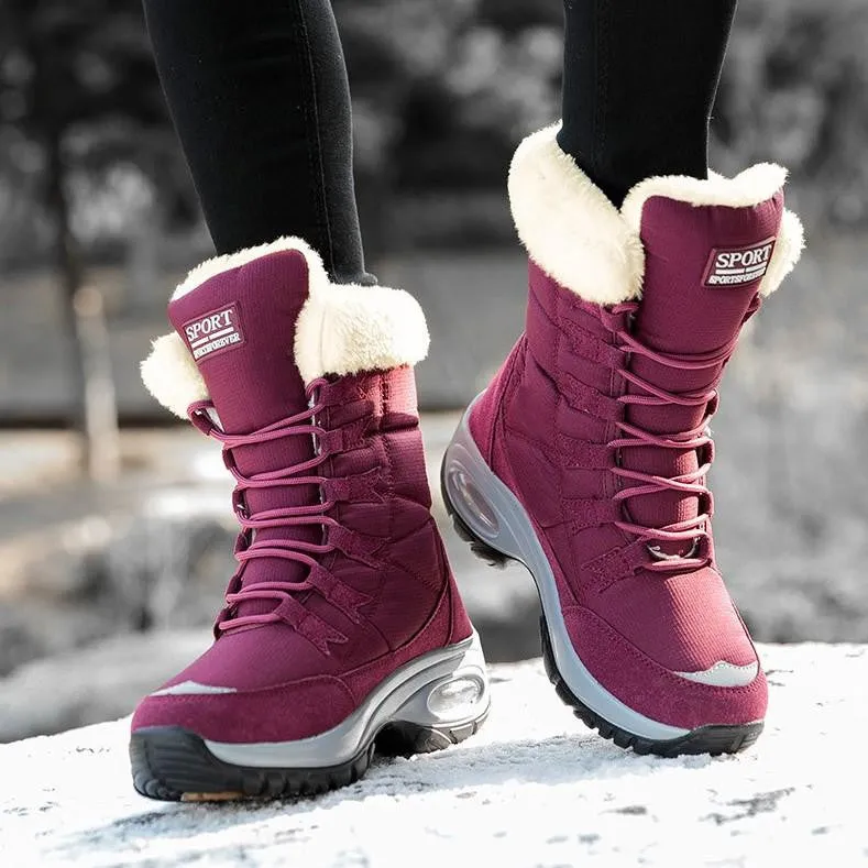 Groovywish Women Mid-Calf Boots Orthopedic Warm Plush