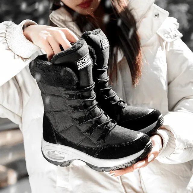 Groovywish Women Mid-Calf Boots Orthopedic Warm Plush