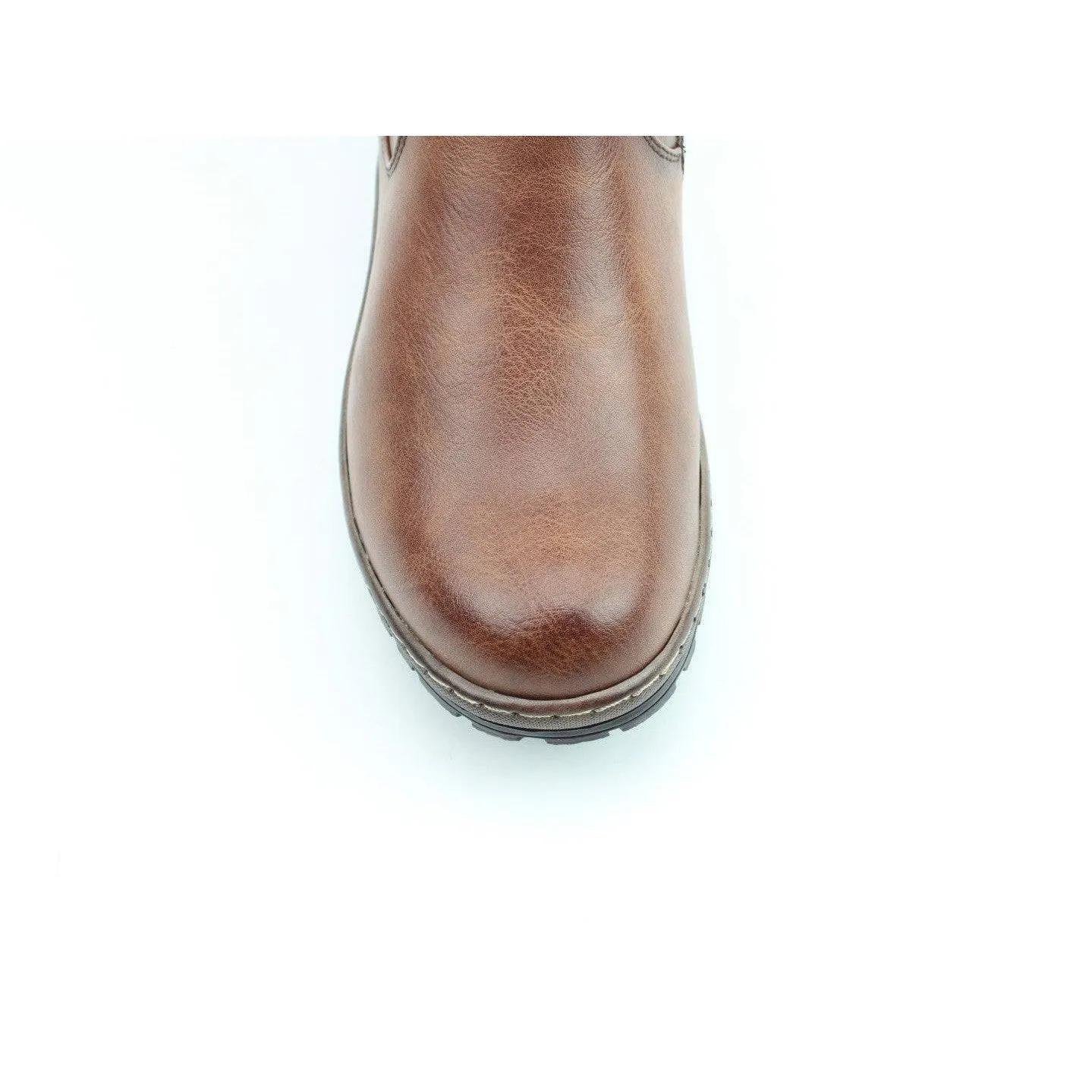 Heavenly Feet Bramble Ladies Dark Tan Vegan Side Zip Mid-Calf Boots