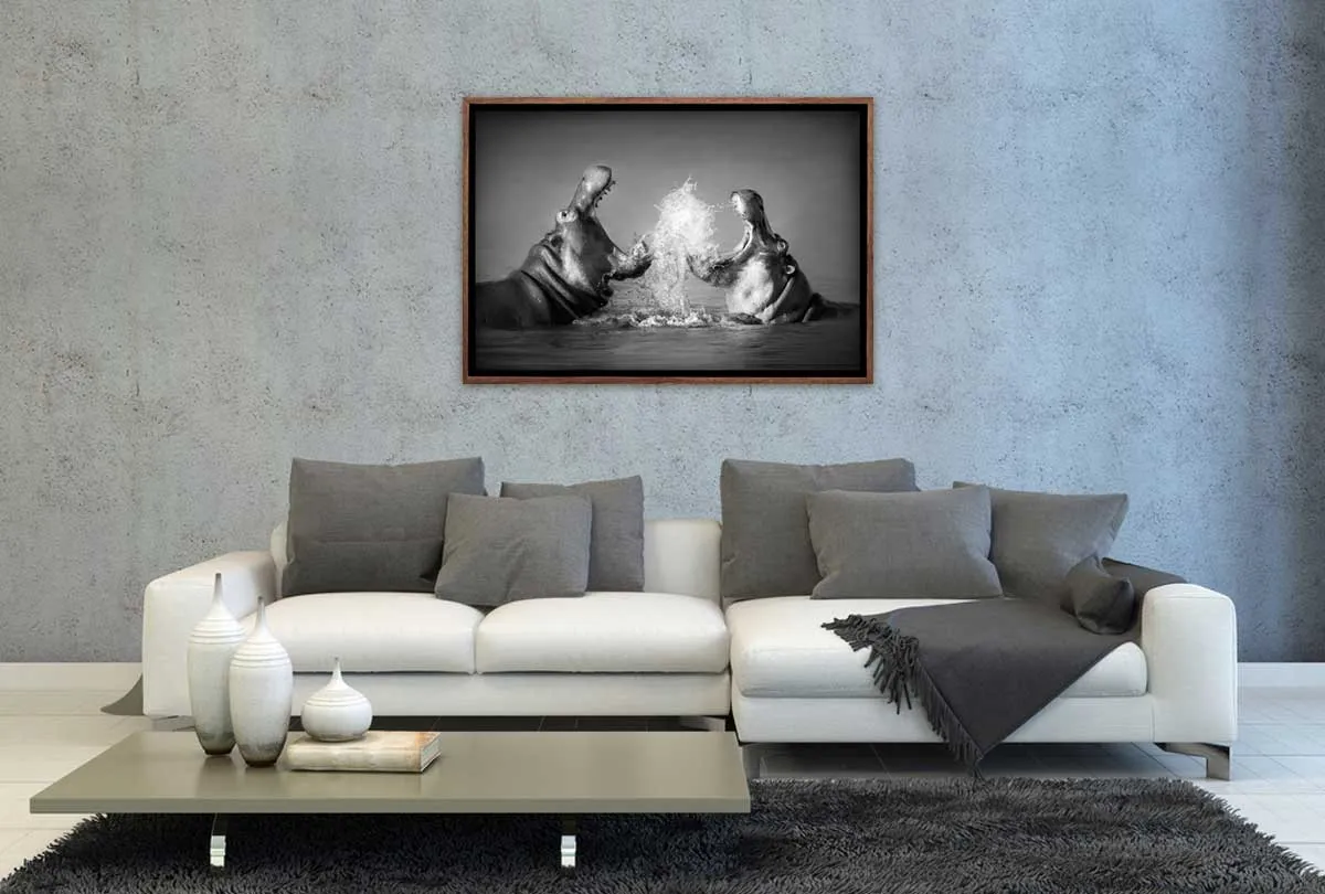 Hippo Rumble | Canvas Wall Art Print