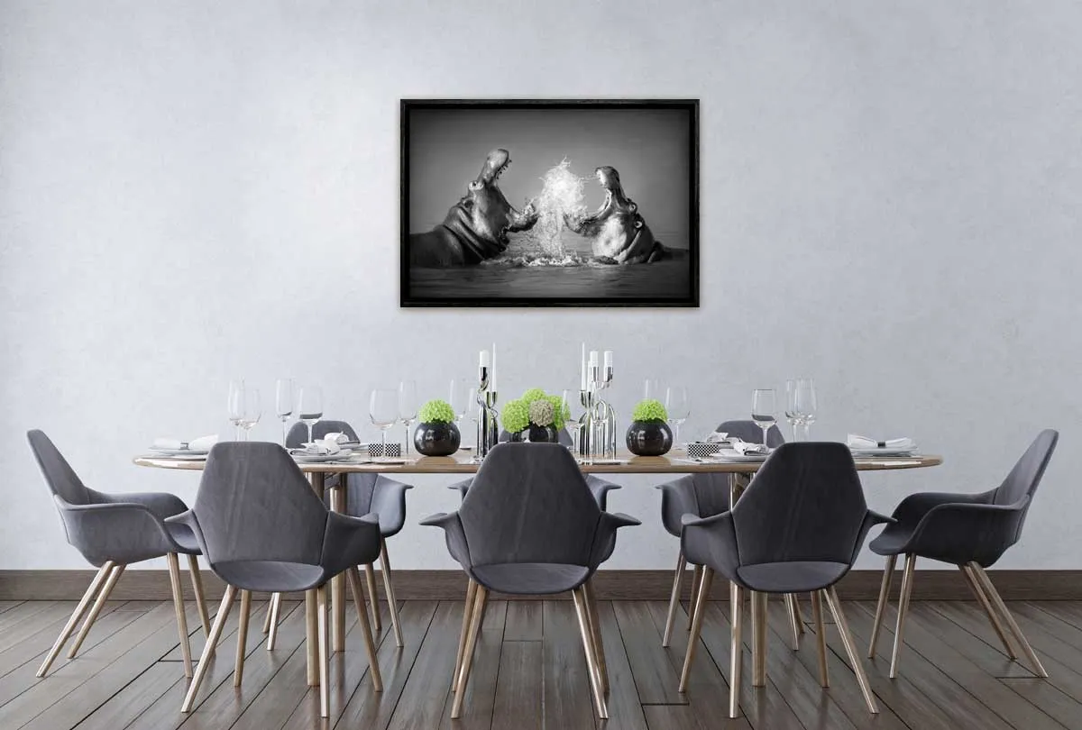Hippo Rumble | Canvas Wall Art Print