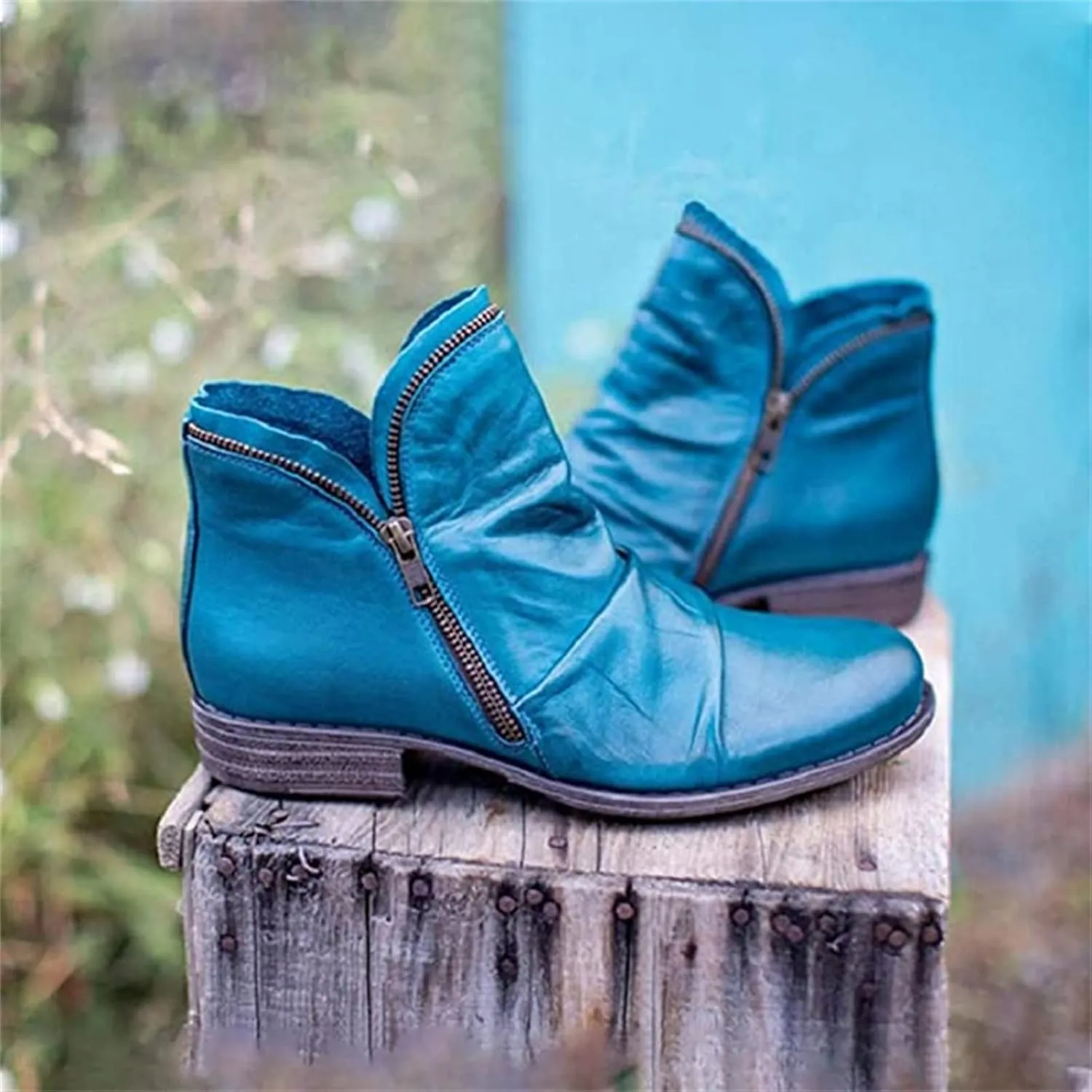 Lausiuoe Boots For Women Ankle Booties Flat Heel Western Shoes Ladies Casual Dressy Comfortable Fashion Short Booties