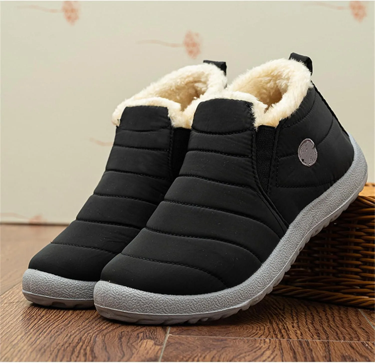 Lausiuoe Snow Boots For Women Waterproof Insulated Non Slip Winter Shoes Slip On Ankle Booties Fur Lined Outdoor Sneakers