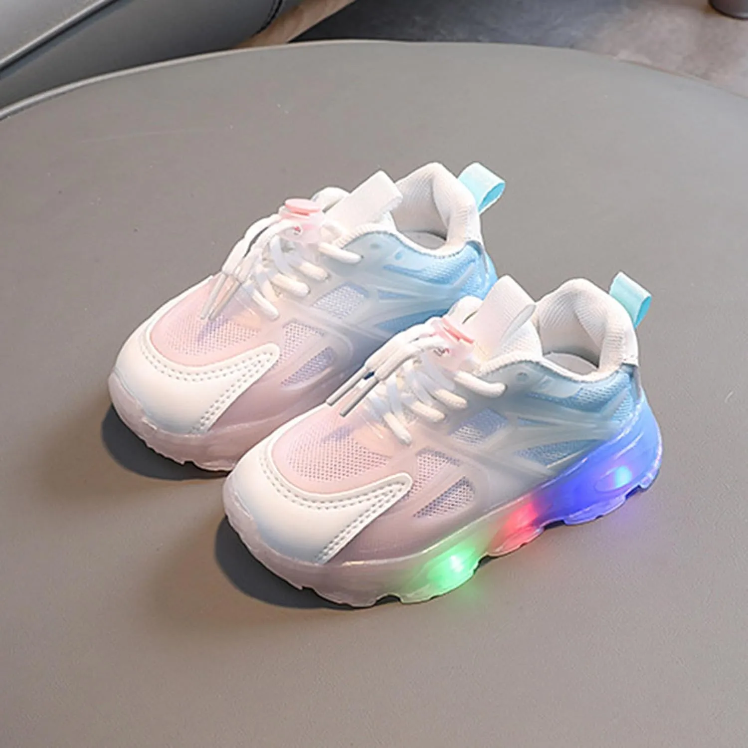 Light Up Shoes Toddler Running Shoes Barefoot Walking Kids Shoes Athletic Flower Girl Shoes Lightweight Mesh Sport Shoes