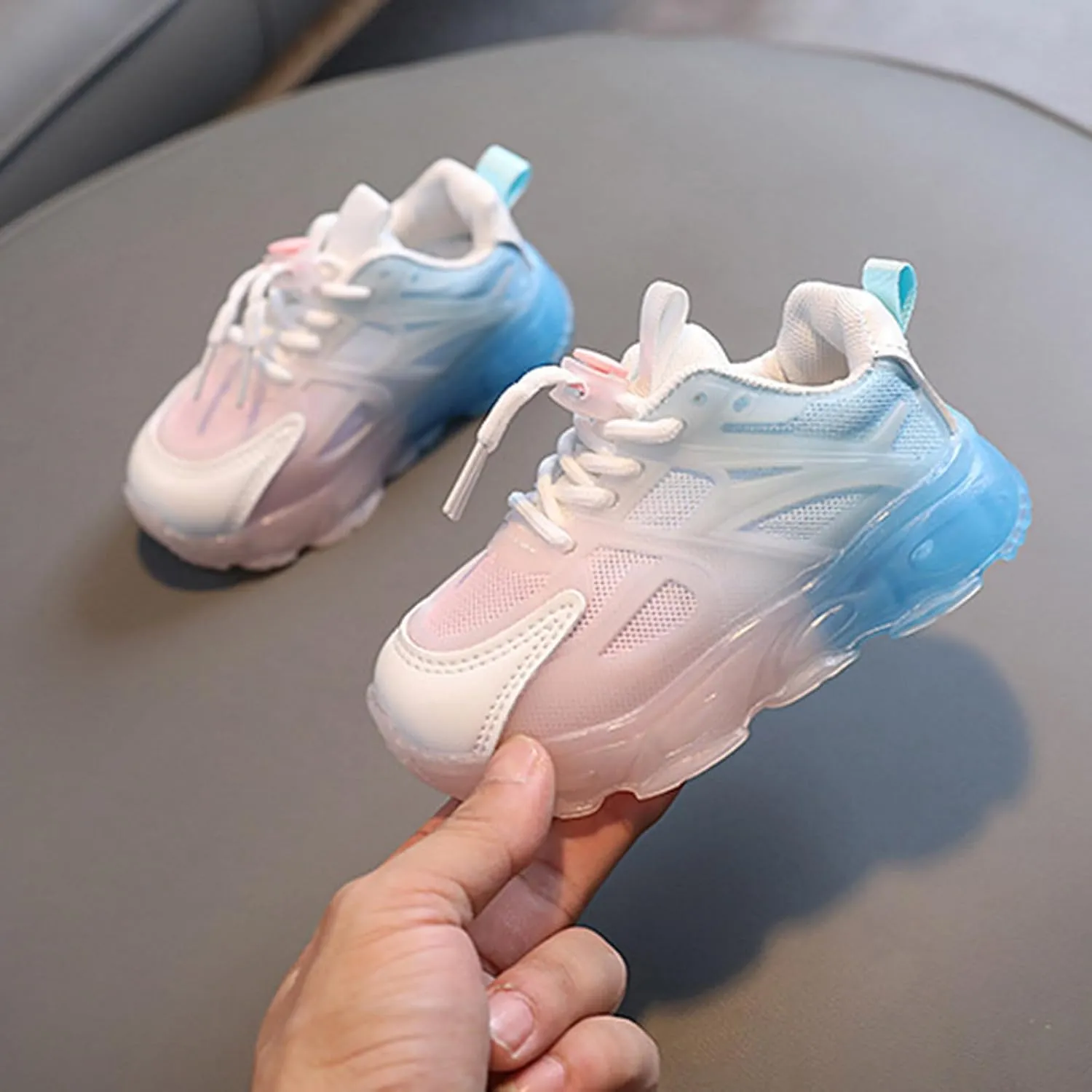 Light Up Shoes Toddler Running Shoes Barefoot Walking Kids Shoes Athletic Flower Girl Shoes Lightweight Mesh Sport Shoes