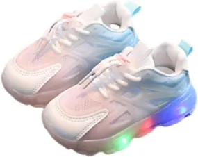 Light Up Shoes Toddler Running Shoes Barefoot Walking Kids Shoes Athletic Flower Girl Shoes Lightweight Mesh Sport Shoes
