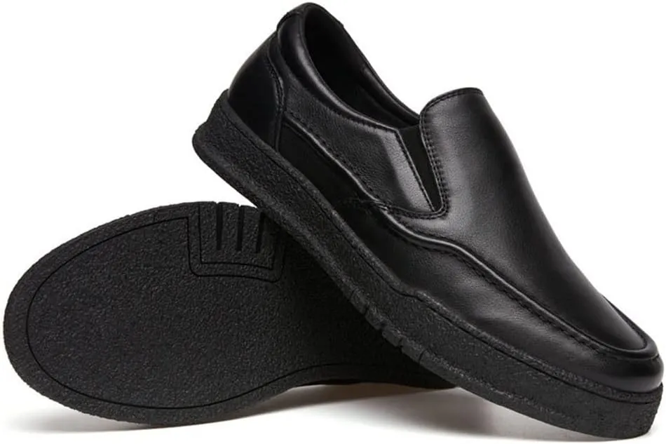 Loafer Shoes for Men Genuine Leather Classic Stitching Details Round Toe Rubber Sole Resistant Flexible Lightweight Anti-Slip Driving Slip on for Any Attire