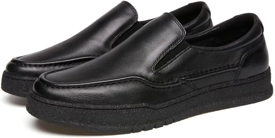 Loafer Shoes for Men Genuine Leather Classic Stitching Details Round Toe Rubber Sole Resistant Flexible Lightweight Anti-Slip Driving Slip on for Any Attire