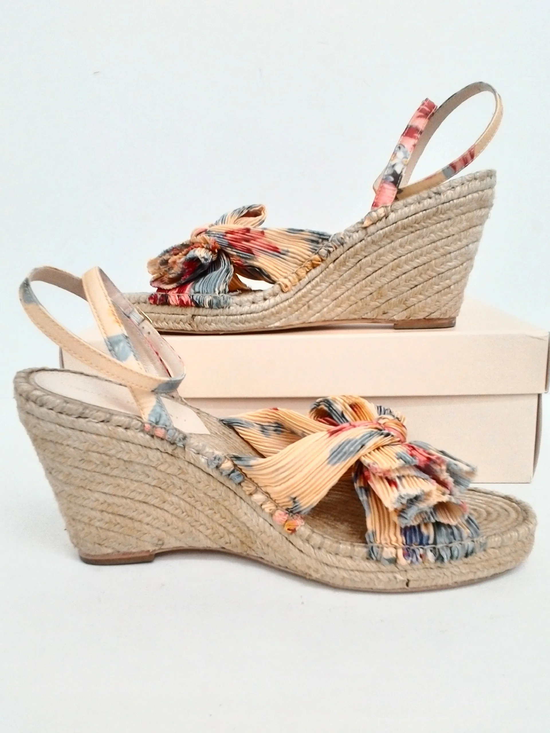 Loeffler Randall Women's Charley Yellow/Pink Wedge Size 9.5 B