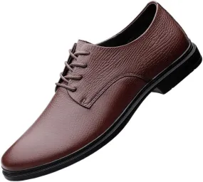 Men's Business Leather Shoes, Classic Oxford Leather Dress Shoes for Men Lace Up Breathable Office Shoes Wedding Footwear Big Size