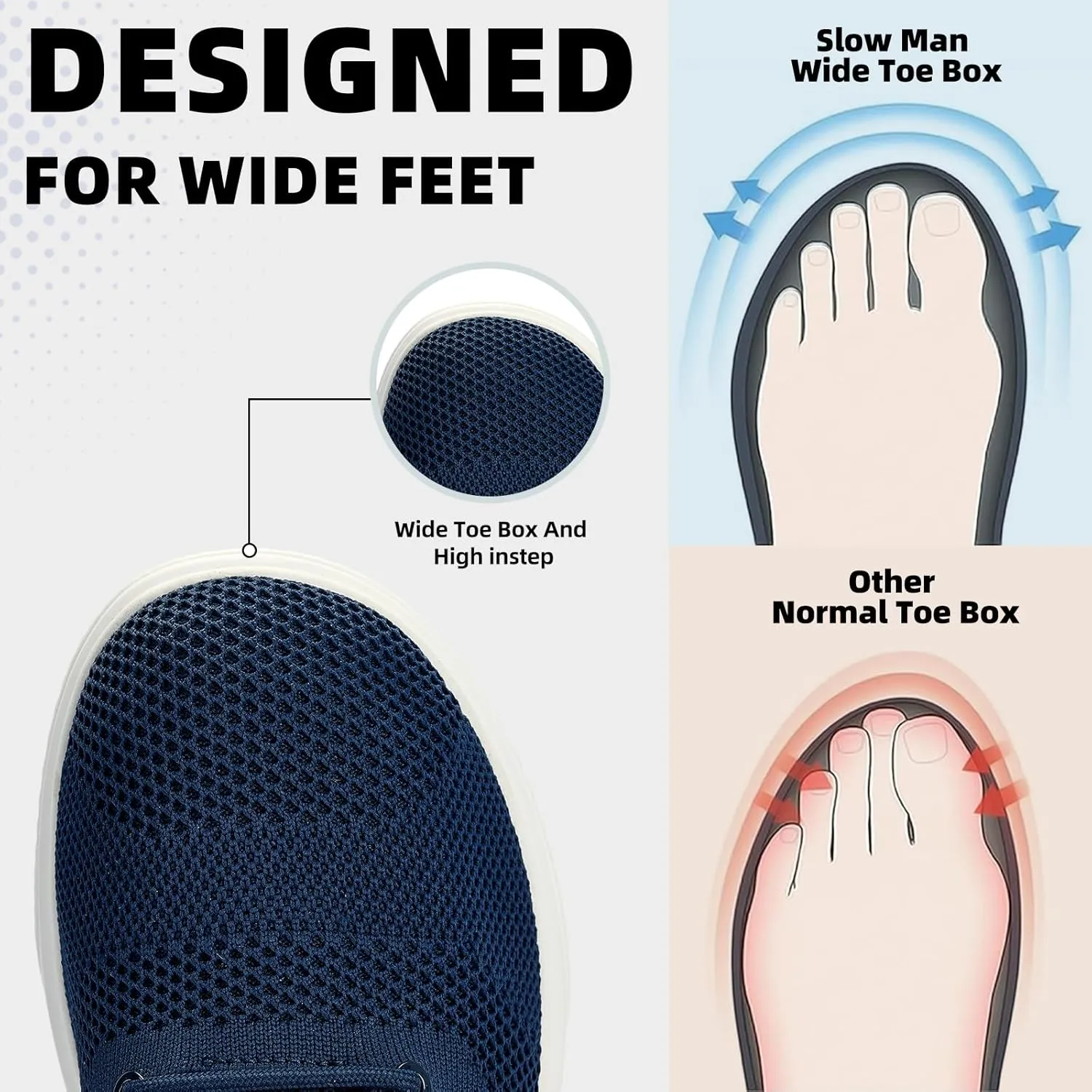 Men's Wide Toe Box Sneaker Casual Business Shoes | Breathable, Slip-Resistant, and Long-Lasting | Perfect for Office or Casual Wear | All-Day Comfort