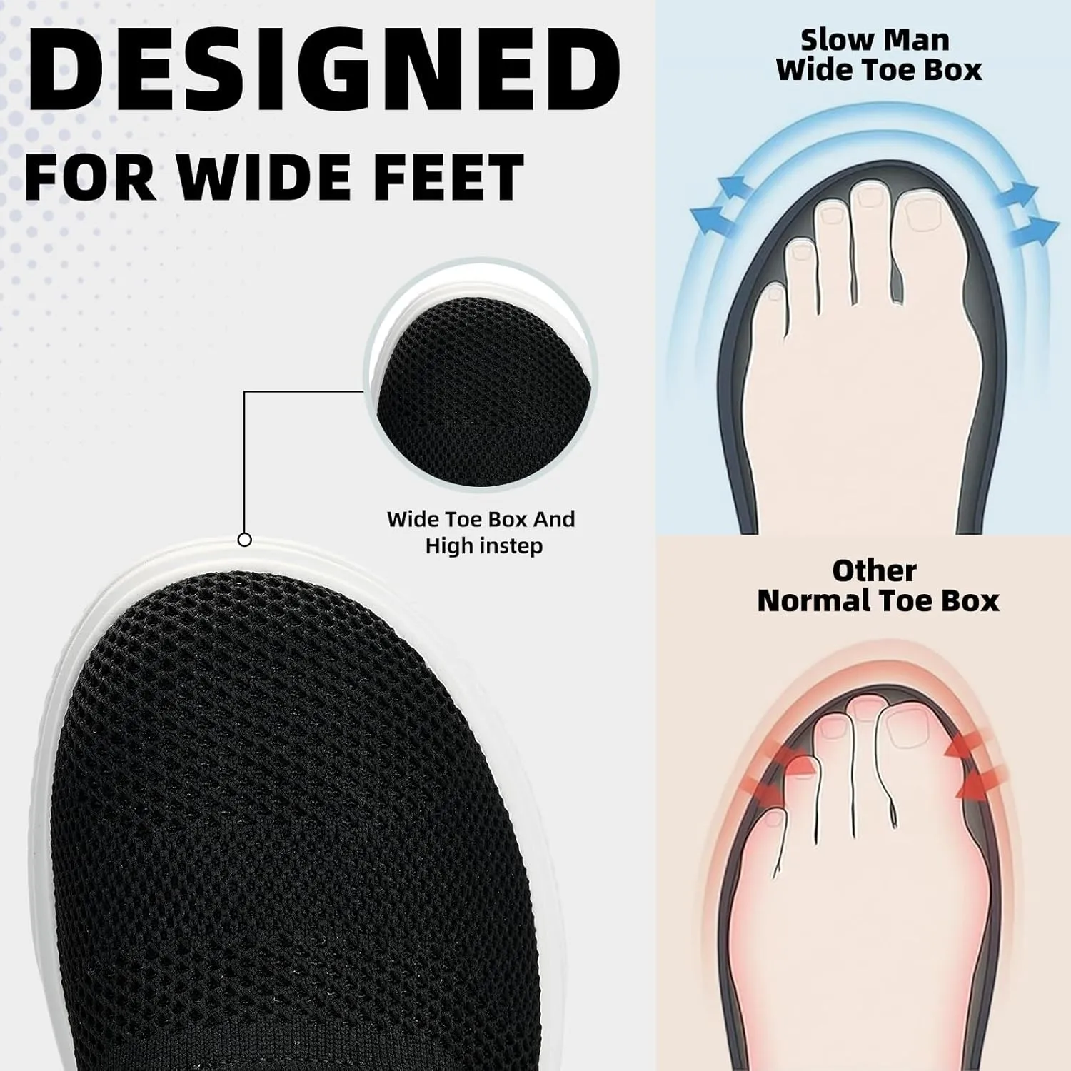 Men's Wide Toe Box Sneaker Casual Business Shoes | Breathable, Slip-Resistant, and Long-Lasting | Perfect for Office or Casual Wear | All-Day Comfort
