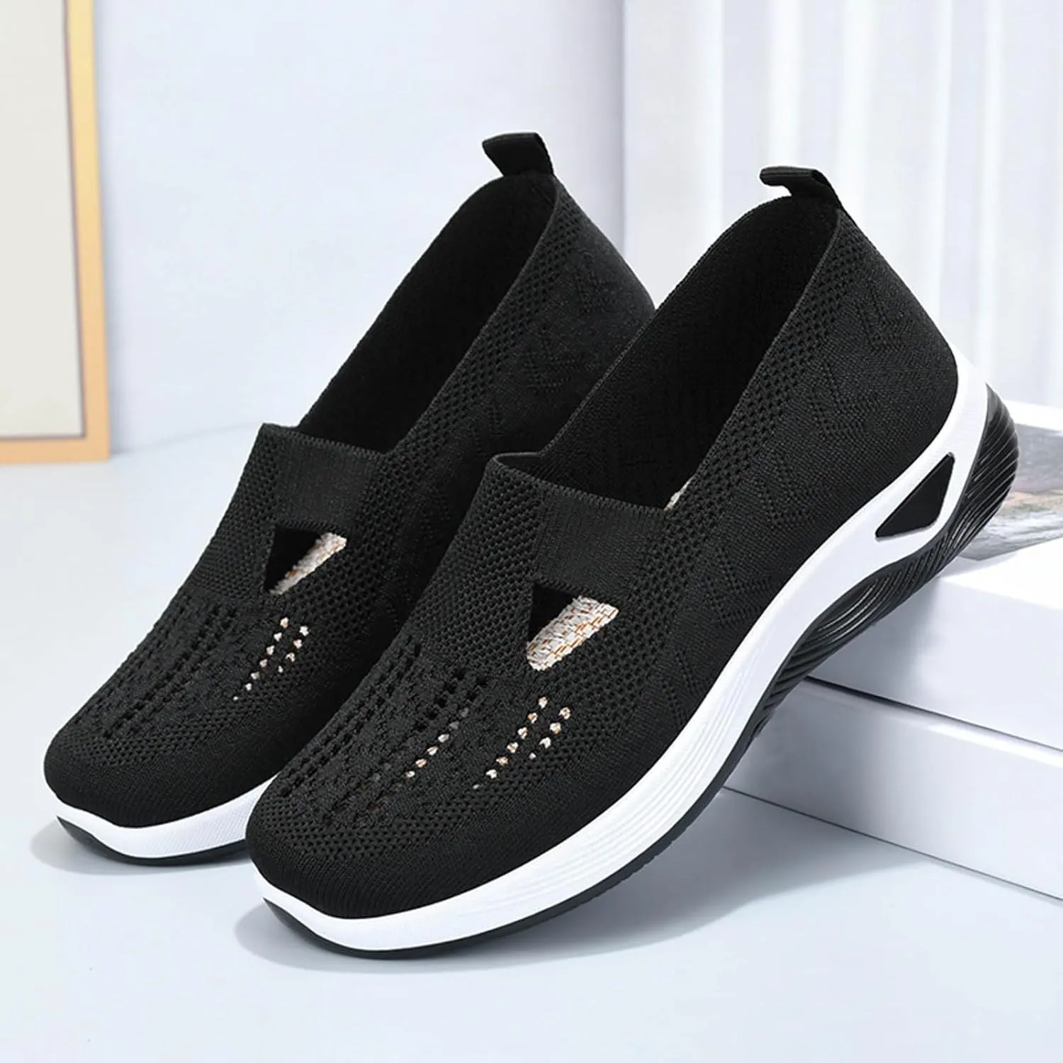 Orthopedic Casual Shoes for Plantar Fasciitis Relief Womens Slip On Walking Sneakers with Arch Support Comfortable Loafers Diabetic Feet
