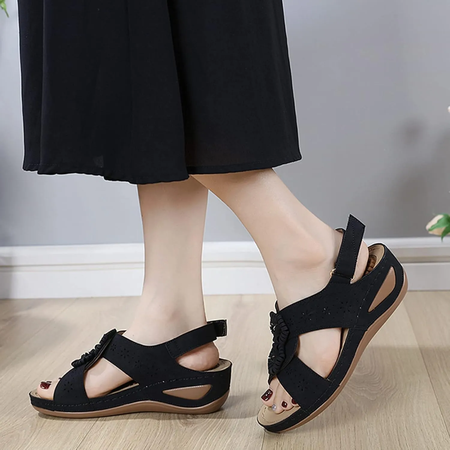 SBGMoSJ Orthopedic Low Heels for Women Dressy White Summer Sandals Women Women Summer Shoes 10 Hiking Sandals Women Low Heels for Women Heels for Wide Feet Women